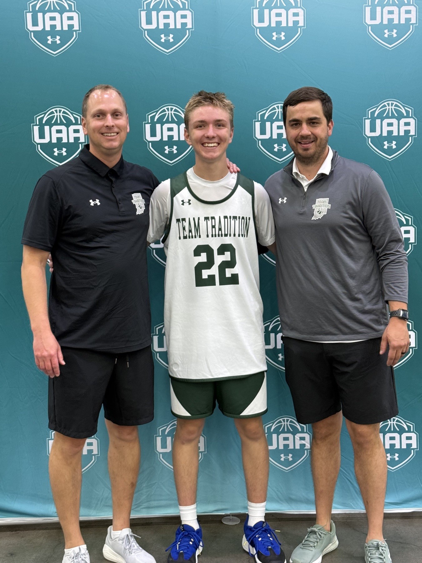 The Gore family — Dawson Gore, Founder & Head Coach of Team Tradition Basketball, pictured on the right